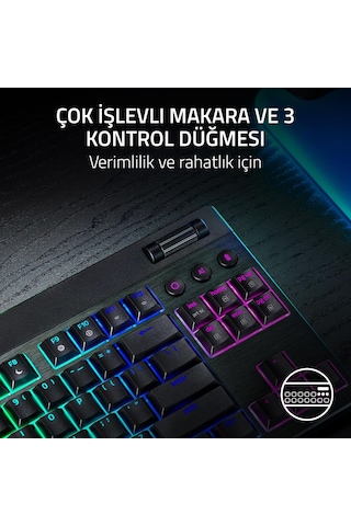 Razer Blackwidow V4 Tenkeyless Hyperspeed Low Profile - Kablosuz Sıcak Değiştirilebilir Oyun Klavyesi - Hyperspeed & Bluetooth - Yeşil Anahtarlar Qwerty Abd Düzeni