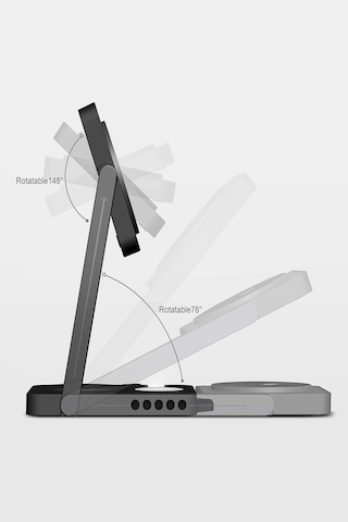 M01 4'ü 1 Arada Katlanabilir Magsafe Kablosuz Şarj İstasyonu Ve Standı Folding Wireless Charging