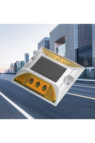 Xindoker Güneş Enerjili Alüminyum Yolluk Işığı, İki Yönlü Yansıtıcı, 1000m Görünürlük, Otomatik Aydınlatma, Su Geçirmez
