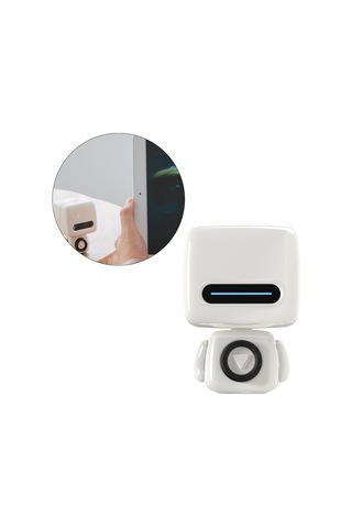 Homyl Mini Robot Kablosuz Bluetooth 5.0 Hoparlör Subwoofer Beyaz