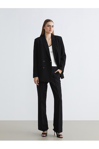 Lcw Studıo Siyah Kruvaze Yaka Kadın Blazer Ceket