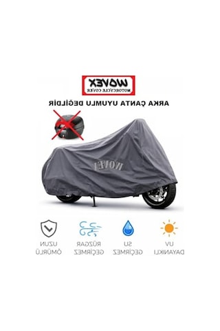 Gri Renk Motosiklet Brandası, Kuba Space 50 Pro Uyumlu