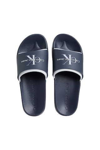 Slide Rubber Neopren Monologo Slide Lacivert Erkek Terlik-7180 Lacivert