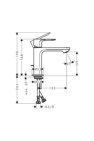 Hansgrohe Rebris E Lavabo Bataryası 110 Kumandalı
