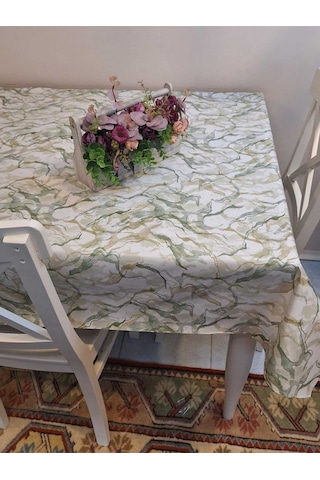 Elyaflı Pvc Masa Örtüsü Modern, Dayanıklı, Silinebilir Ve Şık Görünüm Fnt1280 Yeşil