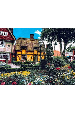 Brugge'de Bir Park Adlı İran Tebriz Halı Tablo 95x75cm - Duvar Halı Kilim Tablo