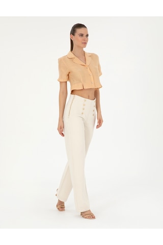 Pierre Cardin Kadın Krem Pantolon Kanvas-chino 50289795-vr071