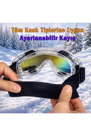 2 Adet Kayak Gözlüğü Aynasız Gökkuşağı Ventilli Güneş Kar Koruyucu Gözlük Uv Korumalı Snowboard Glasses Gözlük Çok Renkli