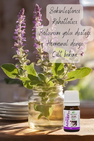 Einnatur Misk Adaçayı Uçucu Yağı %100 Saf Salvia Sclarea Essential Oil 5 ML