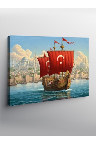 Kanvas Tablo Osmanlı Gemisi Ve Deniz