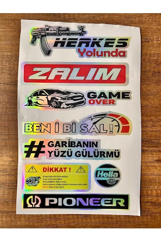 Araç Arka Cam Yazısı Hologramlı Yan Kapı, Yan Cam Stickerı Herkes Yolunda