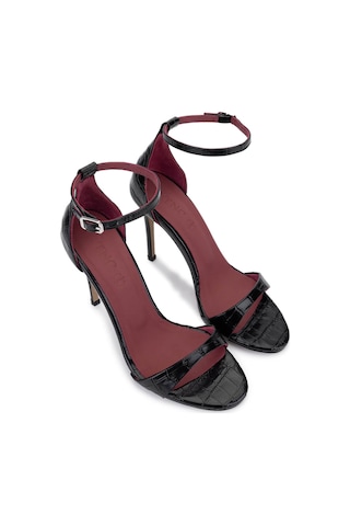 Tamer Tanca Kadın Siyah Hakiki Deri Kroko Topuklu Ayakkabı 340 158 Bn Ayk Y25 Sıyah Kroko Siyah