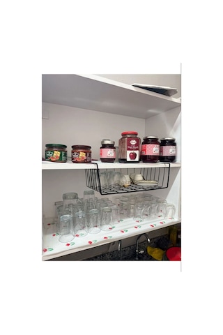 Magic Objects Metalik Dolap Içi Çelik Sepet Raf Kanguru 1 Parça Mutfak Siyah Siyah