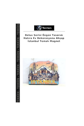 Delux Serisi Özgün Tasarım Hatıra Ev Dekorasyonu Ahşap İstanbul Temalı Magnet Çok Renkli