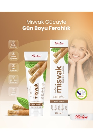 Balen Doğal Misvak Özlü Diş Macunu 100 Ml Beyazlatma