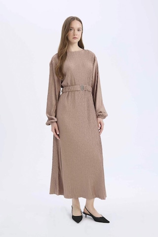 DeFacto Regular Fit Pilise Uzun Kollu Maxi Tesettür Elbise E1952AX25SPBG267
