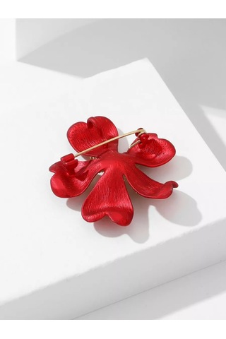 Bijoubijou Broş Çiçek 253368973 Kırmızı