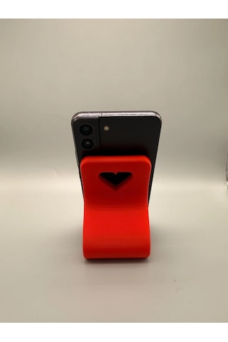 Riti Design - Cor - Kalp Pencereli Minimalist Masaüstü Telefon Tutucu Beyaz