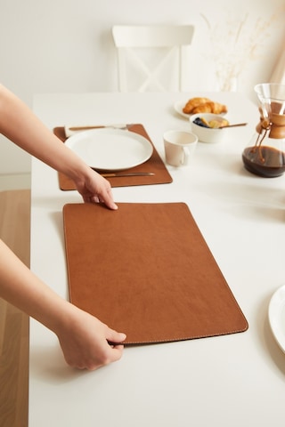 2 Adet Taba Deri Sofra Sunum Tabak Altlığı Supla Amerikan Servisi 40 x 30 CM
