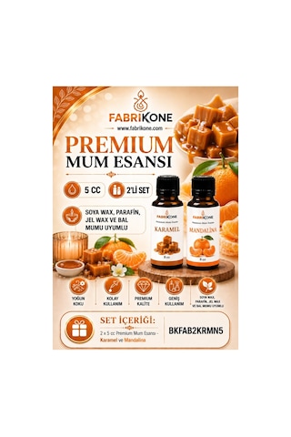 Premium Mum Esansı 5 Cc 2'li Set - Karamel, Mandalina - Soya Wax, Parafin, Jel Wax Ve Bal Mumu Uyumlu Bkfab2krmn5 Karışık Premium Mum Esansı 5 Cc 2'li Set - Karamel, Mandalina - Soya Wax, Parafin, Jel Wax Ve Bal Mumu Uyumlu Bkfab2krmn5 Karışık