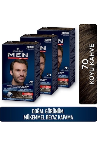 Men Perfect Saç Boyası 70 Koyu Kahve X 3 Adet set-hnkl-2527-5189