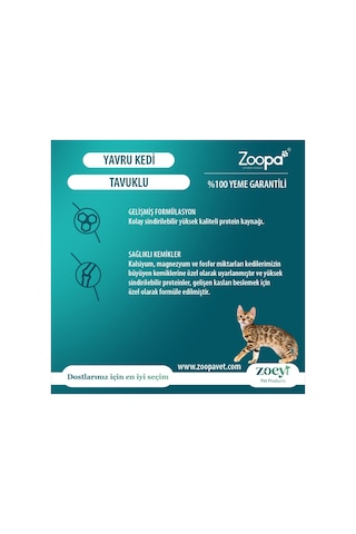 Zoey Tavuklu Yavru Kedi Maması 15 Kg