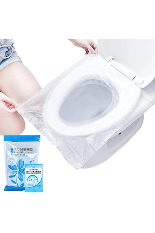 50 Adet Biyobozulur Klozet Kapağı Poşeti Seyahat Tipi Taşınabilir Klozet Kılıfı Diğer