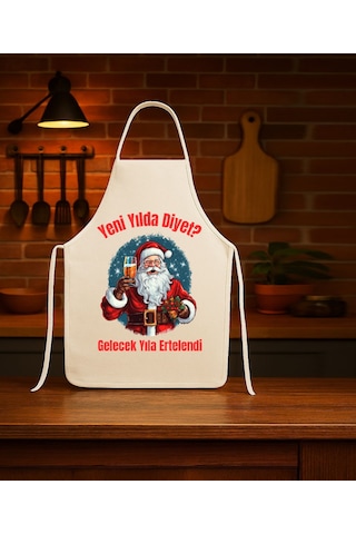 Yeni Yıll Mutfak Önlüğü Noel Baba Diyetler Gelecek Yıla Ertelendi Yılbaşı Hediye Çok Renkli