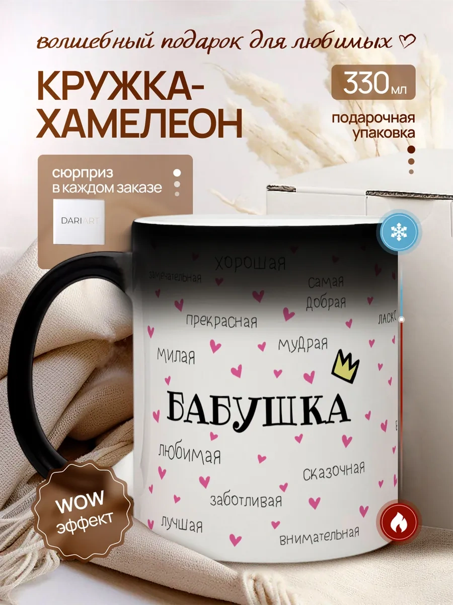 Darı Art Renk Değiştiren Büyücü Kupa, Komik Hazırlanmış Anneanneye Doğum Günü Hediyesi 304376856 Siyah