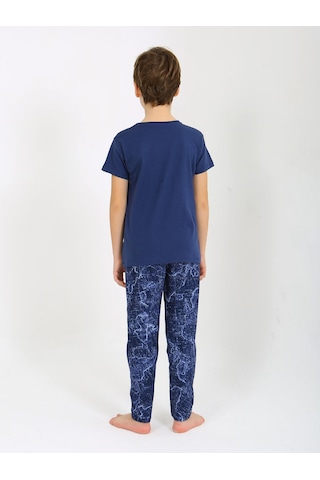 Vitmo Erkek Çocuk Kısa Kollu %100 Pamuklu Pijama Takımı Sail Lacivert
