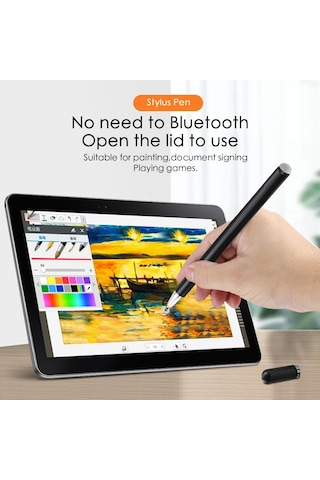 Jd02 Akıllı Tabletler Ve Cep Telefonları İçin Evrensel Manyetik Kalem Kapağı Pan Head Fiber Bez 2'si 1 Arada Stylus Kalem Kozmik Gri