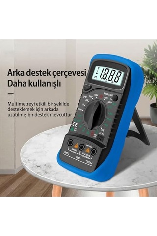 Led Ekranlı Dijital Multimetre Ölçü Aleti, Işıklı Ekranlı Elektrik Akım Ölçer, Silikon Kılıflı Açılabili