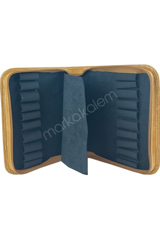 Carens Kroko Lacivert 20Li Hakiki Deri Kalem Çantası