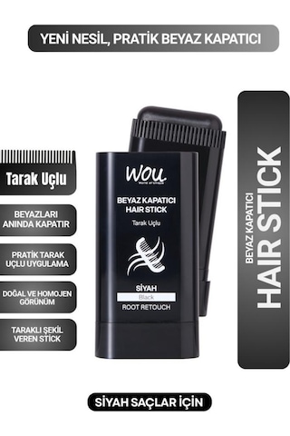 Wou Beyaz Kapatıcı Tarak Uçlu Hair Stick 15 Gr Siyah