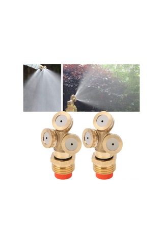 Springsun 2 Adet Bakır Zıt Açılı Filtreli Sulama Başlığı - G1/2 Kanal, 29-59.5 Psi Basınç, Bahçe/seracılık/seçme Sulama