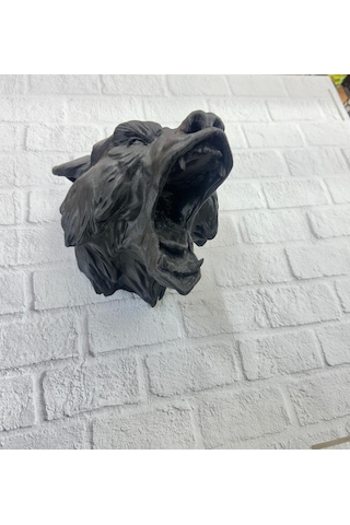 Dekoratif Siyah Ayı Duvar Heykeli Asılabilir Hediyelik 25x19 Cm