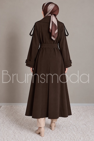 Brums Moda Kahverengi Trençkot Acı Kahverengi