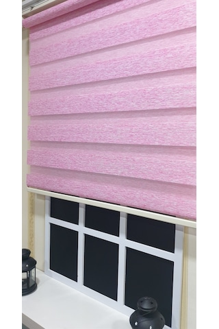 Lux Bambu Stor Zebra Perde Fuşya Pembe Etek Dilimli Stb 400 V16