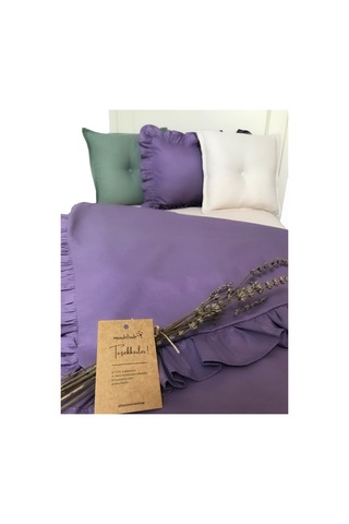 Fırfırlı Nevresim Takımı Lilac Tek Kişilik 2 Parça 160 X 220 Cm Lila