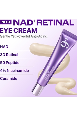 Tr No.9 Nad+ Retinal Volumetox Eye Cream, Anti-aging Treatment For Wrinkles, Fine Lines, Dark Circles & Dark Spots, Gent
