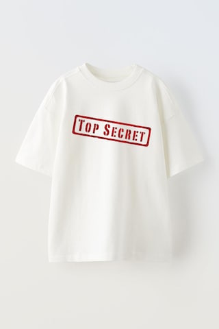Thewert Unisex Top Secret Tasarım Baskılı Pamuk Beyaz Oversize T-shirt