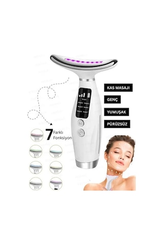 Boyun Ve Yüz Masaj Sıkılaştırıcı Cihaz 7 Mod Cilt Lifting & Nem Dengeleyici