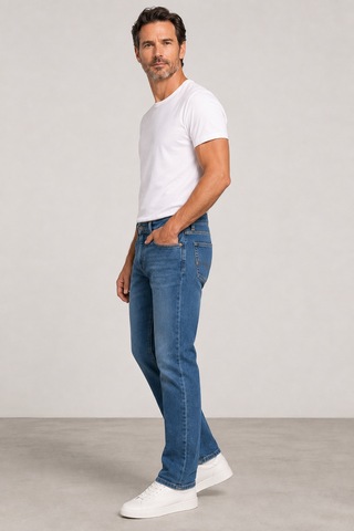 Bihan Store Erkek Slim Fit Esnek Denim Jean Pantolon Mc Clap 008-mavi