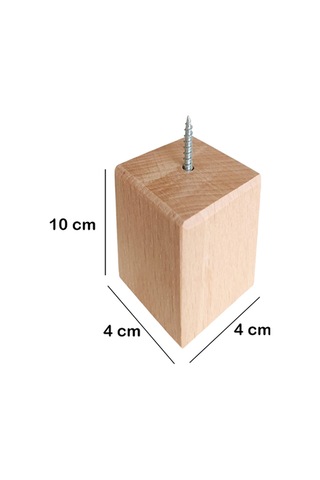 Masa - Mobilya - Ünite - Koltuk- Kanepe- Ahşap Ayak Takoz Yükseltici - 10 Cm Boyasız - Ham
