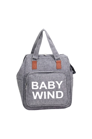 Termal Biberon Bölmeli Gri Anne Bebek Bakım Çantası Deri Detaylı Askılı Bebek Arabası Uyumlu Gri