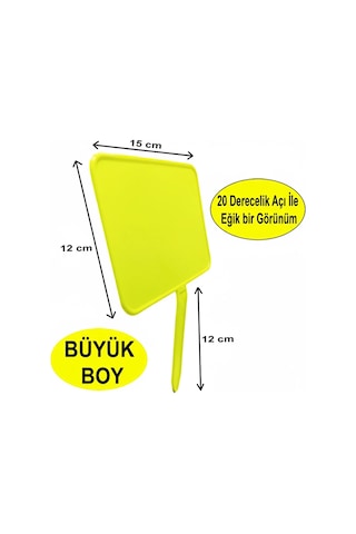Açılı Saplamalı Plastik Pazarcı Etiketi Büyük Boy Fosforlu Sarı 10 Ad.