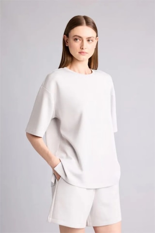 Defacto Oversıze Bisiklet Yaka Basic Modal Kısa Kollu Açık Gri Tişört G8536ax26spgr342 Gri-gr342