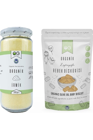 OG naturalOrganik İrmik ve Organik Bebek Bisküvi Seti