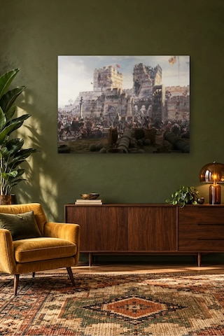Fida Topların Dövdüğü İstanbul Surları Panoraması Canvas Tablo Çok Renkli
