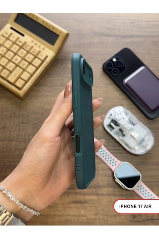 Apple iPhone 17 Air Uyumlu Kamera Korumalı Darbeye Dayanıklı Renk Atmayan Keep Silikon Kılıf Haki